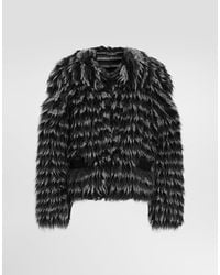 Dolce & Gabbana - Fur-Effect Knit Cardigan - Lyst