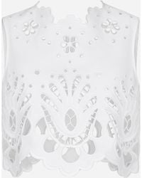 Dolce & Gabbana - Cotton Crop Top With Cut-Out Detailing - Lyst