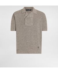 Dolce & Gabbana - Cotton And Linen Polo Shirt - Lyst