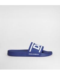 Dolce & Gabbana - Rubber Beachwear Sliders With Dg Logo - Lyst