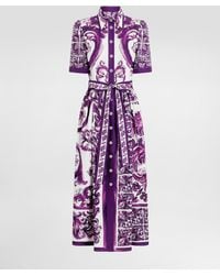 Dolce & Gabbana - 'Maiolica' Print Chemisier Dress - Lyst