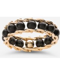 Dolce & Gabbana - Tradition Rosary Band Ring With Jades - Lyst