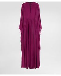 Dolce & Gabbana - Langer Kaftan Aus Seidenchiffon Mit Kordelzug - Lyst