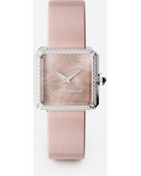Dolce & Gabbana Uhr Sofia aus Stahl mit farblosen Diamanten - Pink