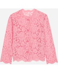 Dolce & Gabbana - Einreihige Jacke Aus Spitze - Lyst