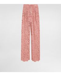 Dolce & Gabbana - Ausgestellte Hose Aus Floraler Kordelspitze Mit Dg-Logo - Lyst