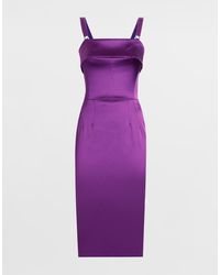 Dolce & Gabbana - Fitted Satin Dress - Lyst