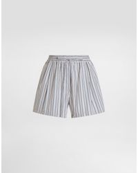 Dolce & Gabbana - Striped Poplin Culottes Shorts - Lyst