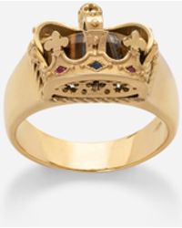 Dolce & Gabbana - Bague Royal En Jaune 18 Carats, Œil De Fer, Rubis Et Saphir Bleu - Lyst