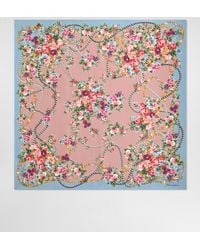 Dolce & Gabbana - Small Flower Bouquets-Print Silk Twill Scarf 90X90 - Lyst
