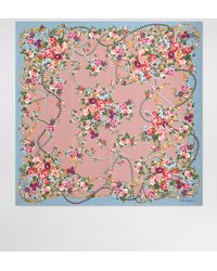 Dolce & Gabbana - Small Flower Bouquets-Print Silk Twill Scarf 90X90 - Lyst