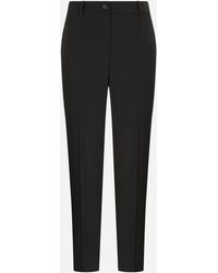 Dolce & Gabbana - Black Tapered Trouser Virgin Wool Pants - Lyst