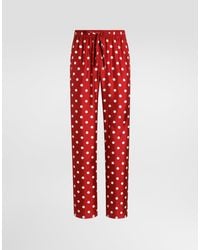 Dolce & Gabbana - Polka Dot-Print Vanity Silk Twill Trousers - Lyst
