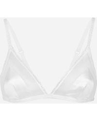 Dolce & Gabbana - Silk-Blend Lace-Trim Bra - Lyst