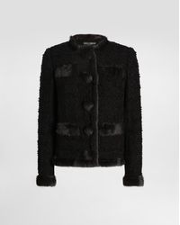 Dolce & Gabbana - Single-Breasted Tweed Jacket - Lyst