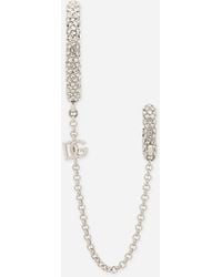 Dolce & Gabbana - Einzelne Creole Aus Strass Mit Kette - Lyst