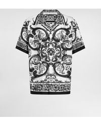 Dolce & Gabbana - Maiolica Print Seidenshirt - Lyst