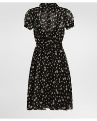 Dolce & Gabbana - Small Rose And Polka Dot-Print Chiffon Dress - Lyst