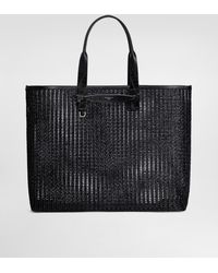 Dolce & Gabbana - Woven Mesh And Calfskin Shopper - Lyst