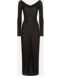 Dolce & Gabbana - Jacquard Logo Midi Dress - Lyst