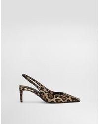 Dolce & Gabbana - Satin Slingbacks With Fusible Rhinestones - Lyst