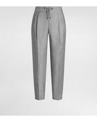 Dolce & Gabbana - Washed Linen Canvas Trousers - Lyst