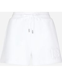 Dolce & Gabbana - Jersey Shorts With Embossed Dg Logo - Lyst