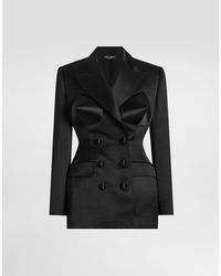 Dolce & Gabbana - Double-Breasted Duchess Jacket With Conical Cups - Lyst