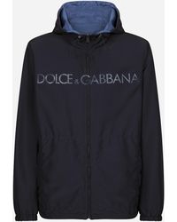 Dolce & Gabbana - Reversible Jacket With Hood And Logo - Lyst