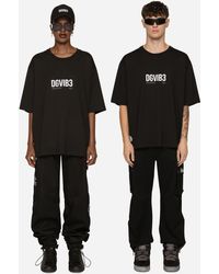 Dolce & Gabbana - Cotton Jersey T-Shirt With Dg Vib3 Print - Lyst