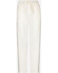 Dolce & Gabbana - Silk Jogging Pants With Dg Embroidery - Lyst