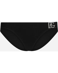 Dolce & Gabbana - Swim Briefs With Dg Hardware - Lyst