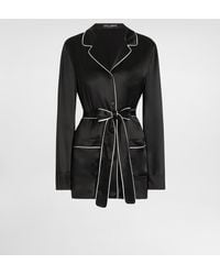 Dolce & Gabbana - Silk Pajama Shirt With Contrasting Piping - Lyst