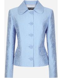 Dolce & Gabbana - Einreihige Jacke Gabbana Aus Floralem Matelassé-Jacquard - Lyst