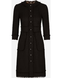 Dolce & Gabbana - Raschel Tweed Midi Dress - Lyst