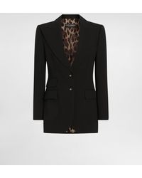 Dolce & Gabbana - Turlington Single-Breasted Jacket With Leopard-Print Lining - Lyst