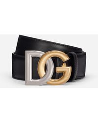 Dolce & Gabbana - Gürtel aus Kalbsleder mit DG-Logo doppelt galvanisiert - Lyst