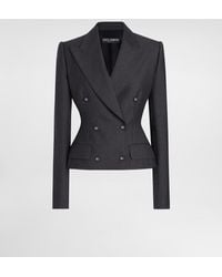 Dolce & Gabbana - Double-Breasted Dolce Jacket With Dg-Branded Buttons - Lyst