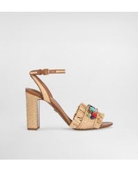 Dolce & Gabbana - Raffia Embellished Heeled Sandals 90 - Lyst