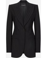 Dolce & Gabbana - Single-Breasted Pinstripe Wool Turlington Jacket - Lyst