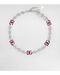 Dolce & Gabbana - Short Necklace With Dg Multi-Logo - Lyst