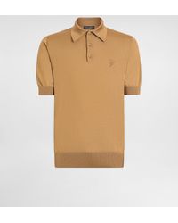 Dolce & Gabbana - Silk Polo-Shirt With Logo Embroidery - Lyst