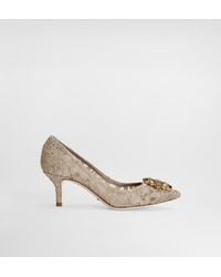 Dolce & Gabbana - Lace Pumps With Brooch Detailing - Lyst