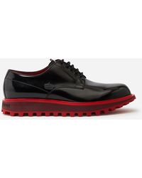 Dolce & Gabbana Derby In Antik Calfskin With Extra Lightweight Two-tone Bottom - Black