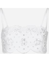 Dolce & Gabbana - Cotton Top With Cut-Out Detailing - Lyst