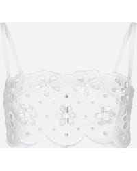 Dolce & Gabbana - Cotton Top With Cut-Out Detailing - Lyst