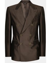 Dolce & Gabbana - Shantung Silk Double-Breasted Sicilia-Fit Suit - Lyst