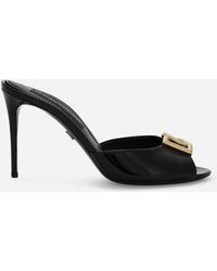 Dolce & Gabbana - Patent-Leather Mules - Lyst