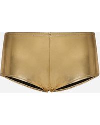 Dolce & Gabbana - Foiled Jersey Low-Rise Panties - Lyst