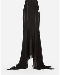 Dolce & Gabbana - Silk-Blend Sicily Ruffle Maxi Skirt - Lyst
